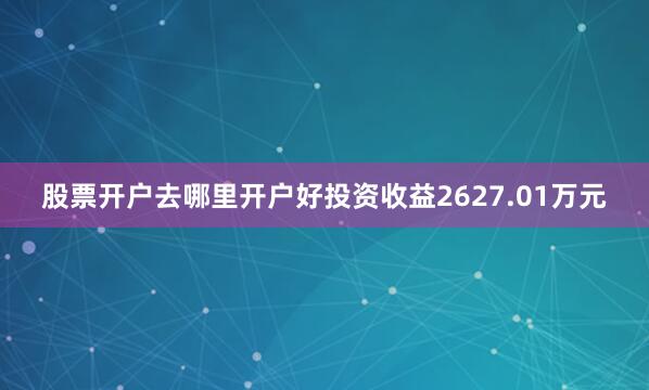 股票开户去哪里开户好投资收益2627.01万元