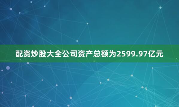 配资炒股大全公司资产总额为2599.97亿元